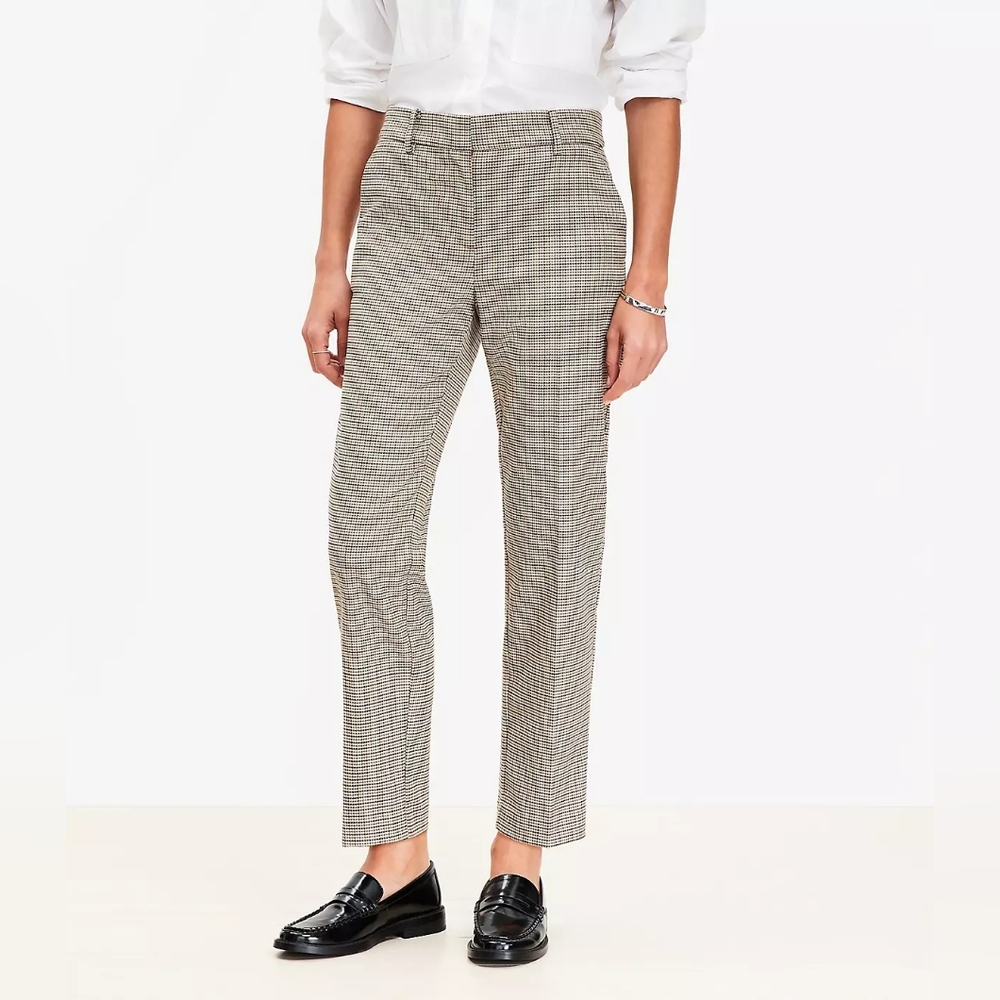 LOFT Riviera Slim Pants In Plaid Size 2